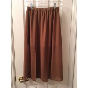 Tan Need Supply Midi Skirt